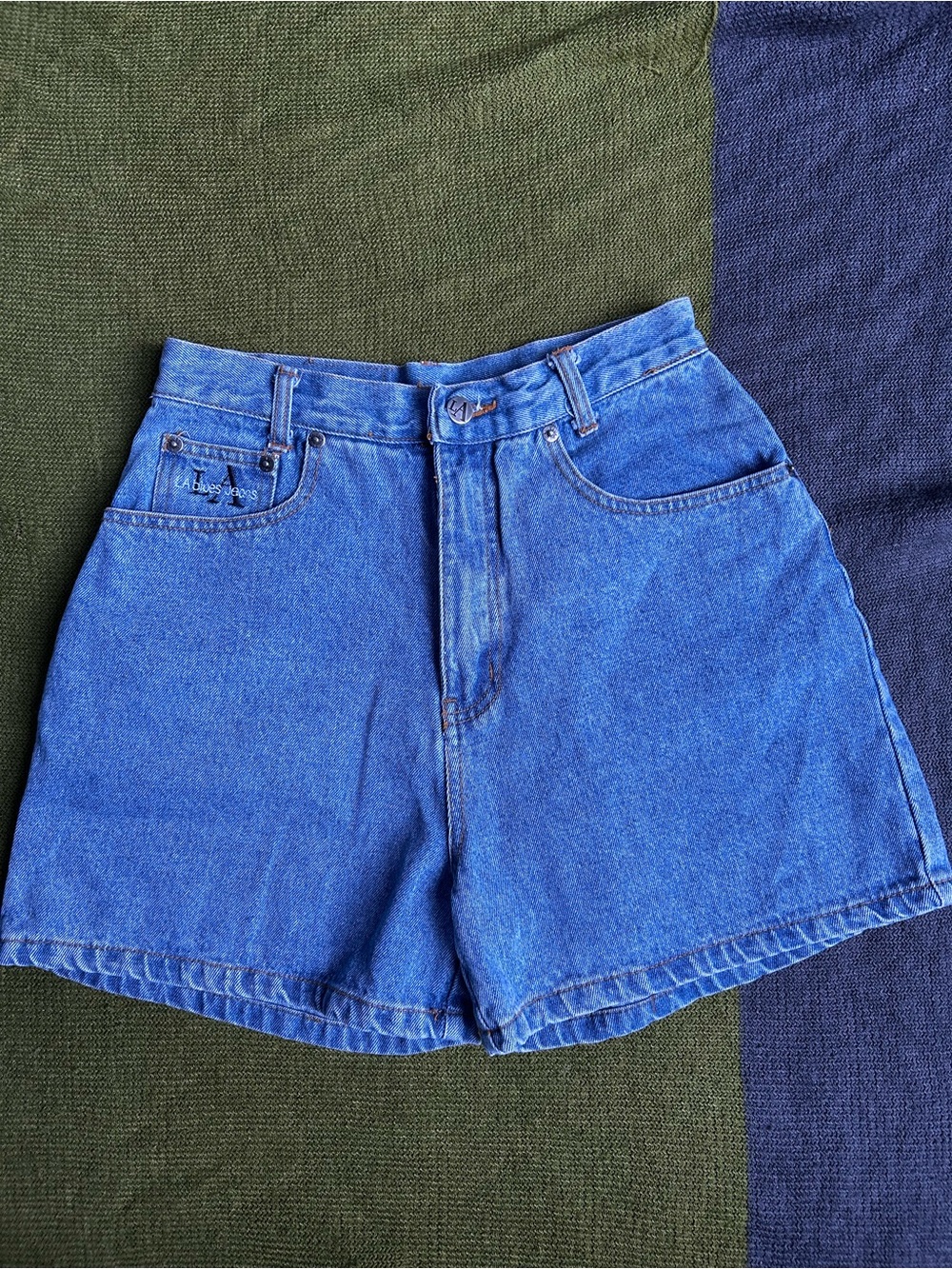 90s Vintage LA Blues Jeans Mom Shorts High Rise SZ 29 - Picture 2 of 11